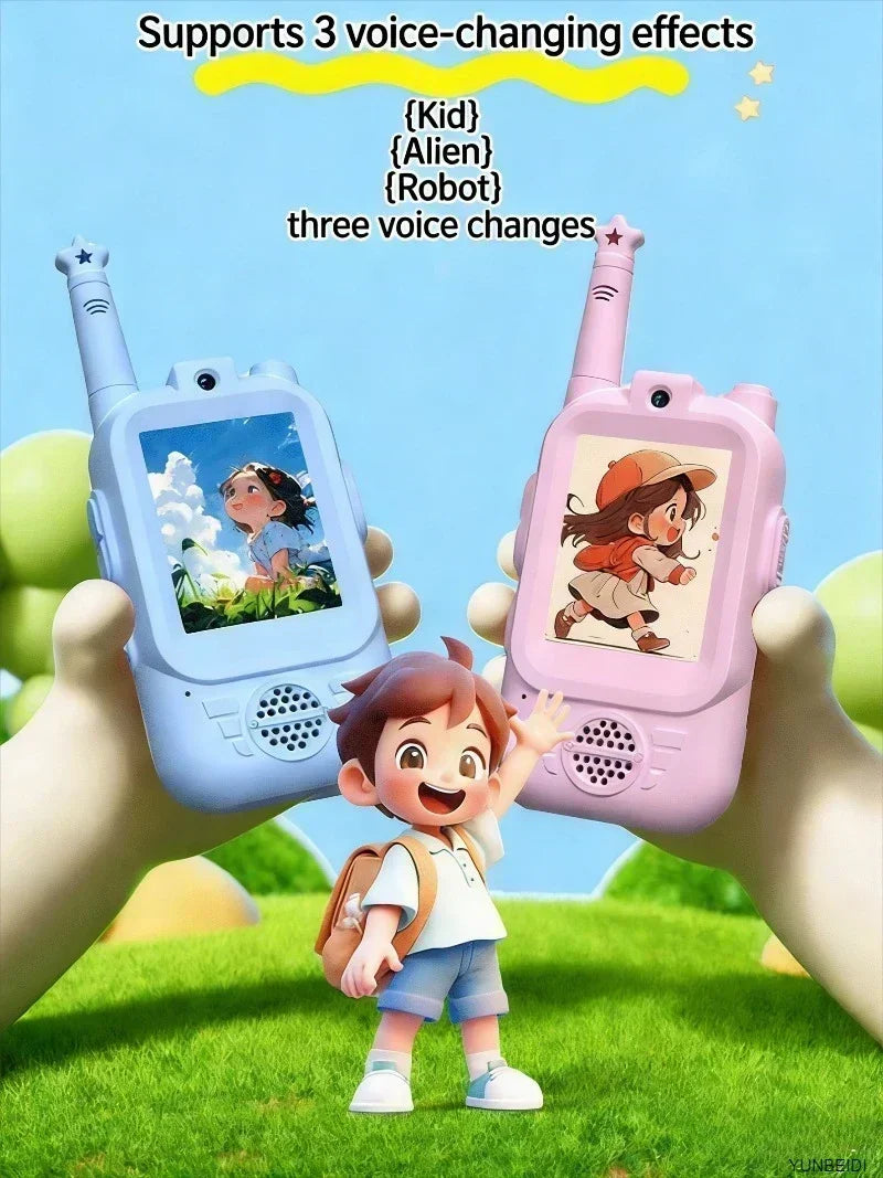 2PCS Kids Video Walkie Talkies HD Video Call Type-C Charging Intercom Toys No SIM Card Indoor Birthday Gift for Boys Girls Age3+