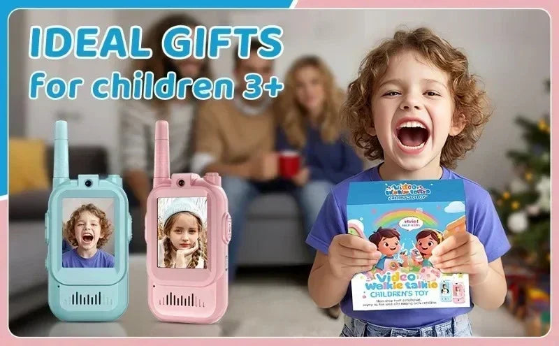 2PCS Kids Video Walkie Talkies HD Video Call Type-C Charging Intercom Toys No SIM Card Indoor Birthday Gift for Boys Girls Age3+