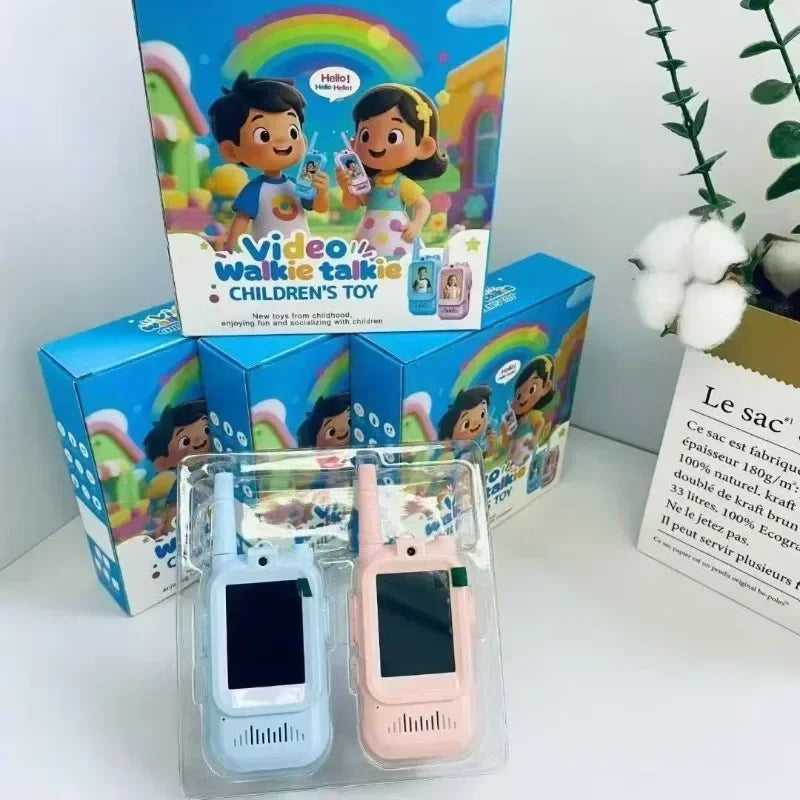 2PCS Kids Video Walkie Talkies HD Video Call Type-C Charging Intercom Toys No SIM Card Indoor Birthday Gift for Boys Girls Age3+