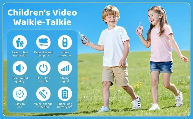 2PCS Kids Video Walkie Talkies HD Video Call Type-C Charging Intercom Toys No SIM Card Indoor Birthday Gift for Boys Girls Age3+